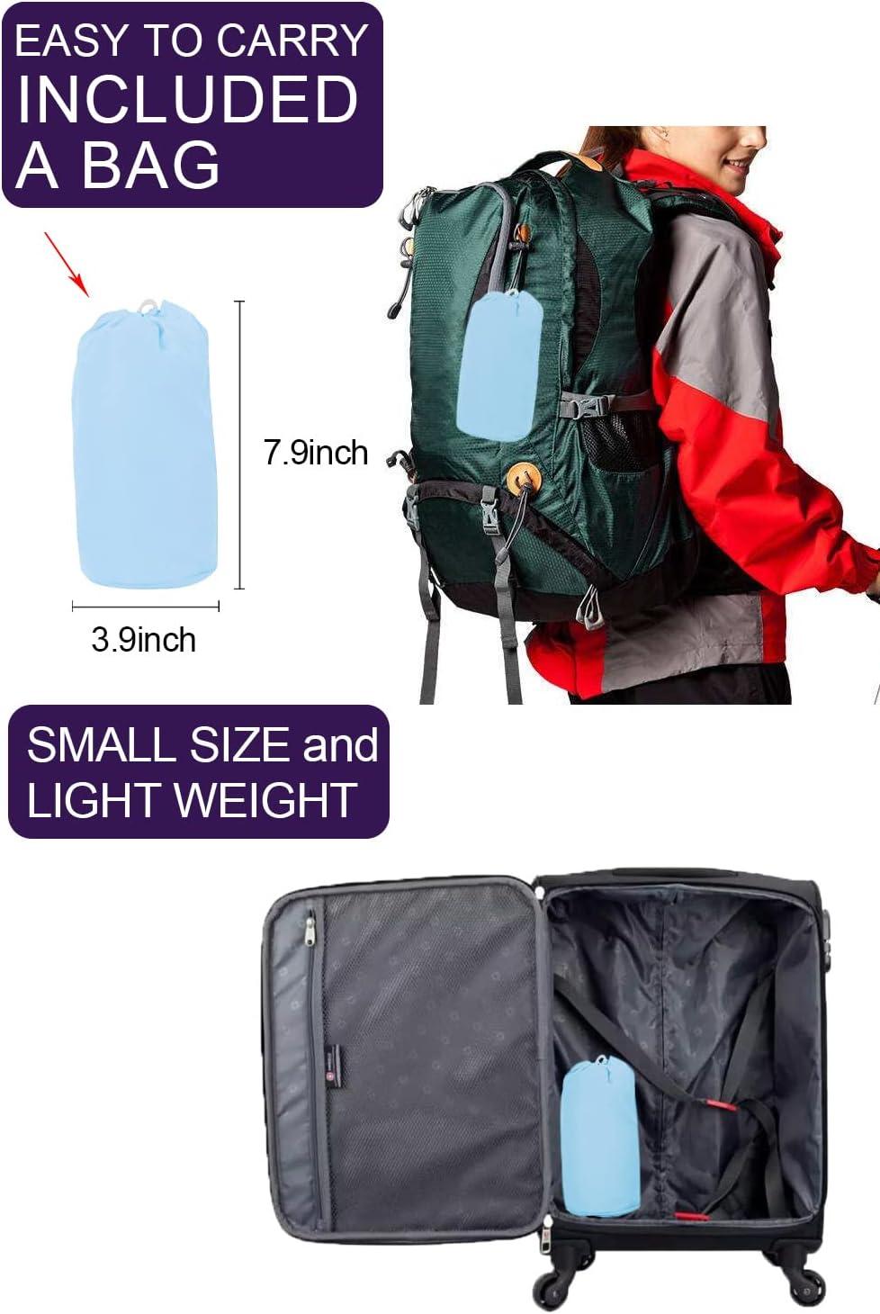 image:imageLomon Women Waterproof Lightweight Rain Jacket Active Outdoor Hooded RaincoatLight Bluewaist Drawstring