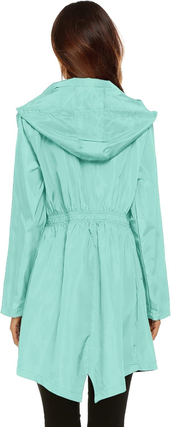 image:imageLomon Women Waterproof Lightweight Rain Jacket Active Outdoor Hooded RaincoatLight Green