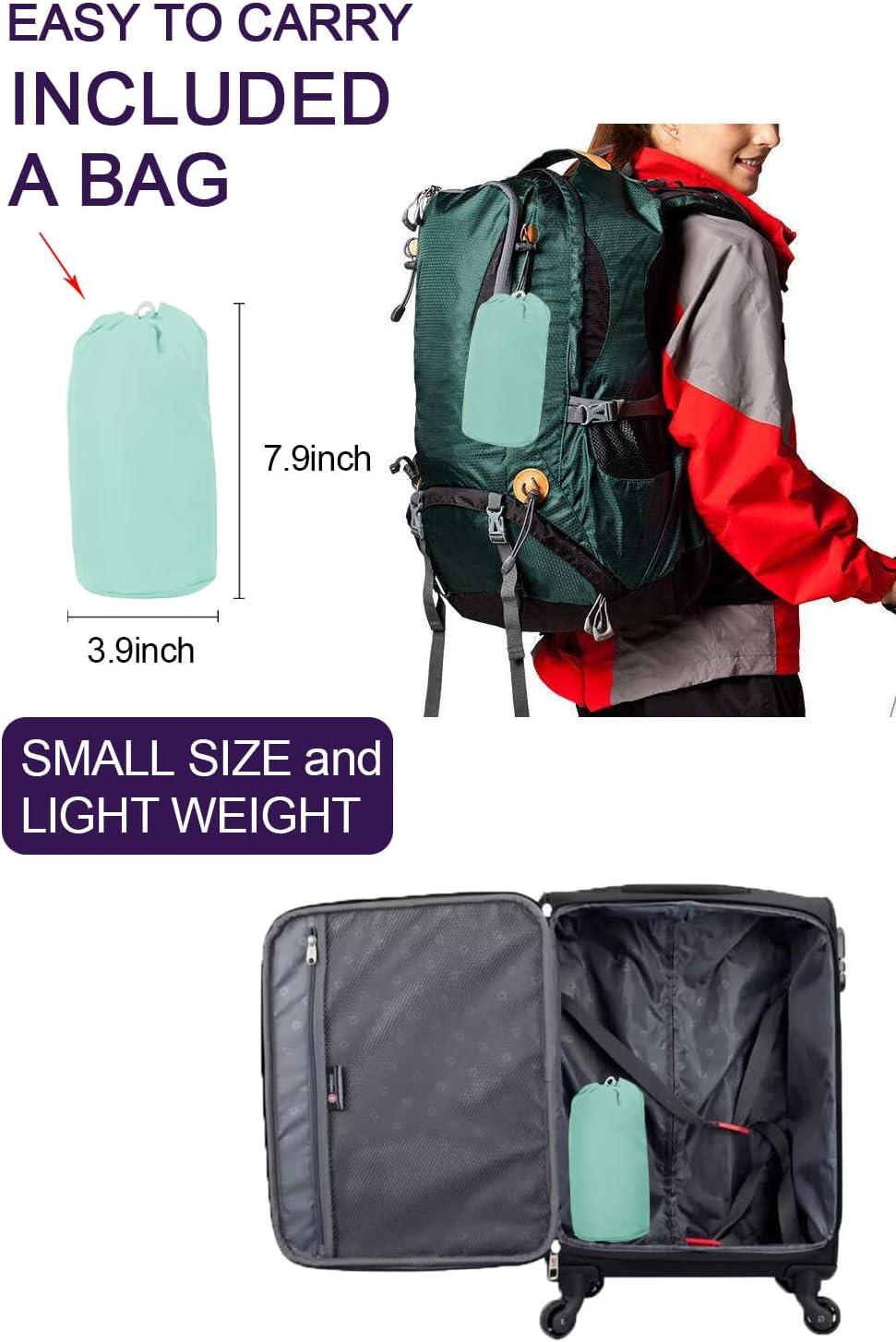 image:imageLomon Women Waterproof Lightweight Rain Jacket Active Outdoor Hooded RaincoatLight Green