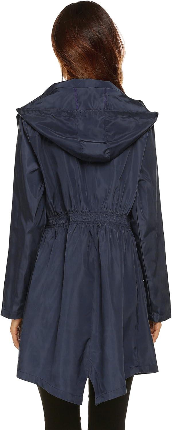 image:imageLomon Women Waterproof Lightweight Rain Jacket Active Outdoor Hooded RaincoatNavy Blue