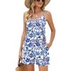 White Blue Floral